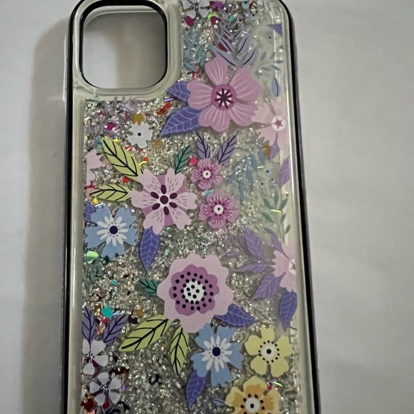 Flowers glitter Apple IPhone 11 Case - Picture 1 of 3